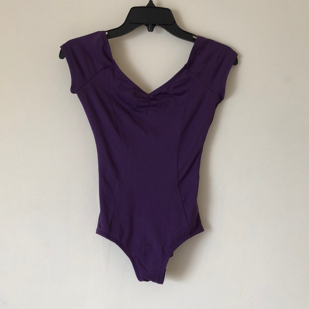 Purple Cap Sleeve Leotard